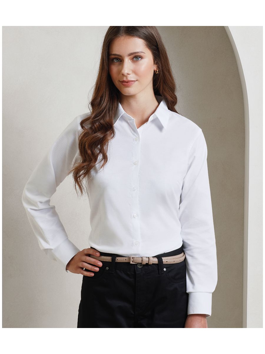 Premier Ladies Signature Long Sleeve Oxford Shirt