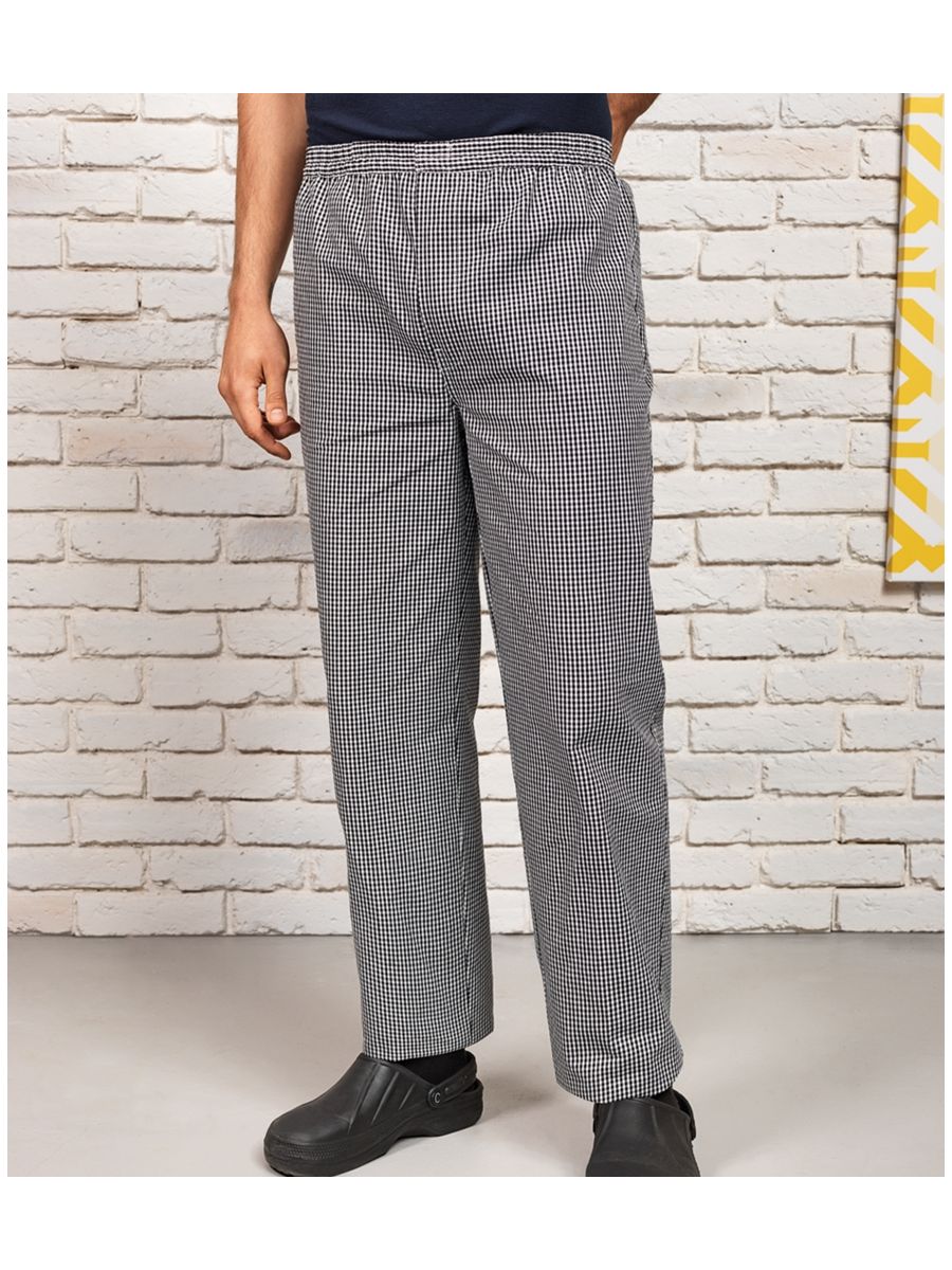Premier Pull on Chef's Check Trousers